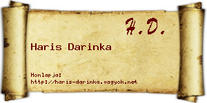 Haris Darinka névjegykártya